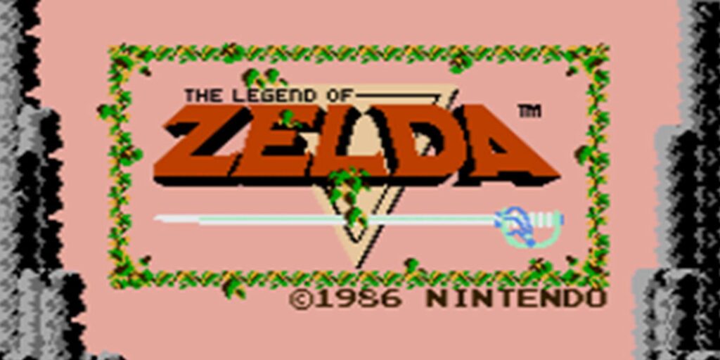 The Legend of Zelda 1986 title screen from one of the best Zelda games