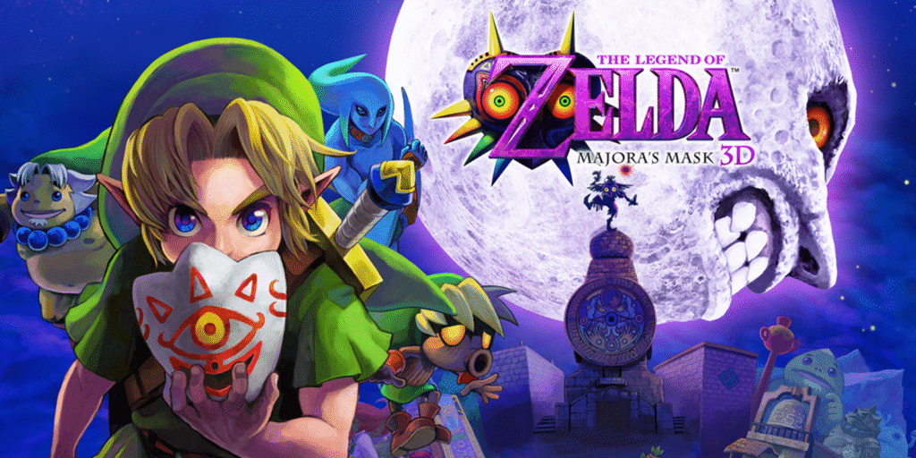 The Legend of Zelda Majora's Mask cover art from one of the best Zelda Games